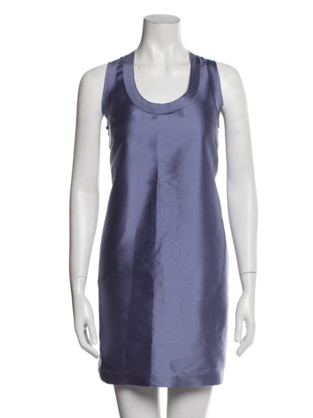 Emporio Armani Lavender Satin Sleeveless Shift Dress